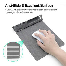 Load image into Gallery viewer, SenseAGE Multi-Functional Mouse Pad, 3-in-1 Ultra Smooth Mouse Pad with Non-Slip Base, Portable Slim Mouse Mat, Phone &amp; Pen Holder, Cord Organizer for Home &amp; Office, Dark Grey
