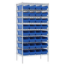 Load image into Gallery viewer, Akro-Mils 30084BLUE ShelfMax Plastic Nesting Shelf Bin Box, 23-5/8-Inch L x 8-3/8-Inch W x 6-Inch H, Blue, 6-Pack
