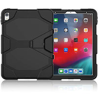 iPad Pro 11 Inch 2018 Case, ZERMU Heavy Duty Kickstand Shockproof Hard Plastic+Silicone Defender High Impact Rugged Bumper Full-Body Protective Case for New iPad Pro 11