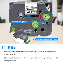 Load image into Gallery viewer, Unismar Wide Label Tape Compatible for Brother Ptouch TZe-261 TZ261 TZe261 36 mm Tape for PT-3600 PT-530 PT-550 PT-9200DX PT-9200PC PT-9700PC, 1 1/2&#39;&#39;(1.4&#39;&#39;) x 26.2&#39;, Black on White 2-Pack
