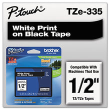 Load image into Gallery viewer, Brother TZE335 TZe Standard Adhesive Laminated Labeling Tape, 1/2-Inch w, White on Black
