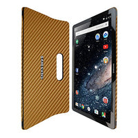 Skinomi Gold Carbon Fiber Full Body Skin Compatible with Samsung Galaxy View (18.4 inch)(Full Coverage) TechSkin with Anti-Bubble Clear Film Screen Protector