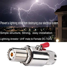 Load image into Gallery viewer, Riotaxy UHF Lightning Arrestor PL-259 Lightning Surge Protector PL259 Plug (UHF Male) to SO239 Socket (UHF Female) Bulkhead for CB Ham Base Antennas

