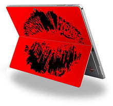 Load image into Gallery viewer, Big Kiss Lips Black on Red - Decal Style Vinyl Skin fits Microsoft Surface Pro 4 (Surface NOT Included)
