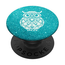 Load image into Gallery viewer, Owl White and Blue (Teal) PopSockets PopGrip: Swappable Grip for Phones &amp; Tablets
