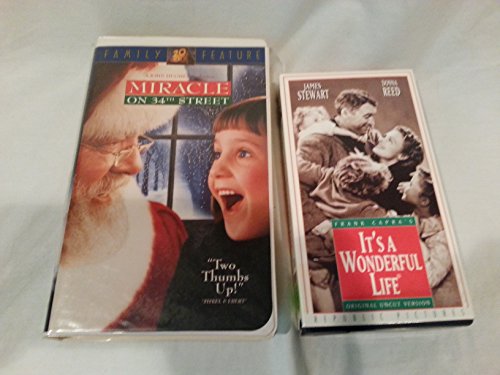 Lot of 2 Christmas Family Entertainment Videos ~ It's A Wonderful Life VHS, Miracle On 34th Street VHS