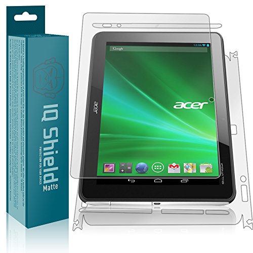 IQ Shield Matte Full Body Skin Compatible with Acer Iconia Tab A510 + Anti-Glare (Full Coverage) Screen Protector and Anti-Bubble Film