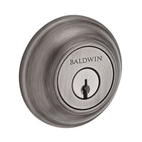 Baldwin SCTRD152 Reserve Single Cylinder Traditional Round Deadbolt in Matte Antique Nickel Finish