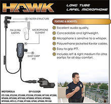 Load image into Gallery viewer, Hawk Lapel Mic for Motorola XTS Radios Includes Fin Ultra Earmolds
