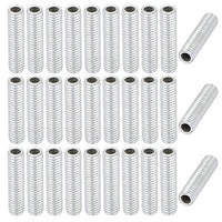 uxcell 30Pcs M6 Full Threaded Lamp Nipple Straight Pass-Through Pipe Connector 25mm Length