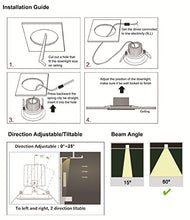 Load image into Gallery viewer, LightingWill LED Downlight 16W CRI80 Dimmable COB Directional Recessed Ceiling Light Cut-Out 4.5in (115mm) 60 Beam Angle 3000K-3500K Warm White 120W Halogen Bulbs Equivalent 1 Pack
