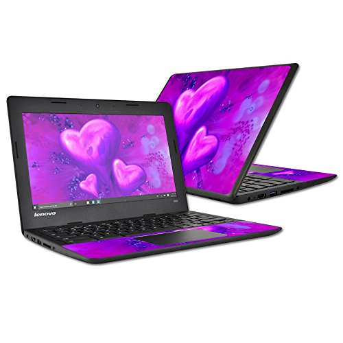 MightySkins Skin Compatible with Lenovo 100s Chromebook wrap Cover Sticker Skins Purple Heart