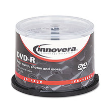 Load image into Gallery viewer, Innovera 46830 DVD-R Discs Hub Printable 4.7GB 16x Spindle Matte White 50/Pack
