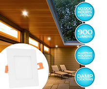 Load image into Gallery viewer, Westgate Lighting 15W 6 Inch Ultra Thin Slim Recessed Lighting Kit Square Shaped Dimmable LED Retrofit Downlight - External Junction Box Included - 5 Year (1 Pack 2700K Warm White)
