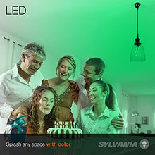Load image into Gallery viewer, SYLVANIA LED Green Glass Filament A19 Light Bulb, Efficient 4.5W, 40W Equivalent, Dimmable, E26 Medium Base - 1 Pack (40303)
