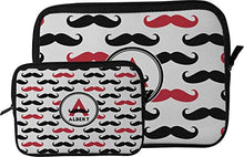 Load image into Gallery viewer, Mustache Print Tablet Case/Sleeve - Large (Personalized)
