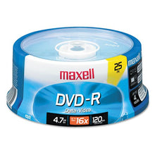 Load image into Gallery viewer, Maxell - DVD-R Discs, 4.7GB, 16x, Spindle, Gold, 25/Pack - Sold As 1 Pack - Share and preserve files and memorable moments.
