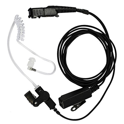2 Wire Covert Acoustic Tube Earpiece Headset Mic Compatible For Motorola Xir P6600 Xir P6620 Xpr3300