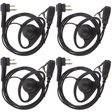 Load image into Gallery viewer, Tenq D Shape Earpiece Headset PTT for Motorola Two Way Radio Walkie Talkie 2pin(Pack of 4)
