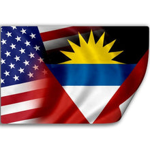 Load image into Gallery viewer, Sticker (Decal) with Flag of Antigua and Barbuda and USA (Antiguan, Barbudan)
