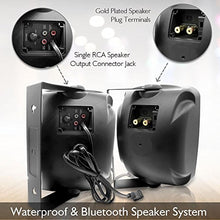 Load image into Gallery viewer, Outdoor Waterproof Wireless Bluetooth Speaker - 6.5 Inch Pair 2-Way Weatherproof Wall/Ceiling Mounted Dual Speakers w/Heavy Duty Grill, Universal Mount, Patio, Indoor Use - Pyle PDWR64BTB (Black)
