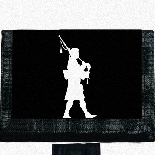 Bagpipes Bagpiper player Black TriFold Nylon Wallet Great Gift Idea