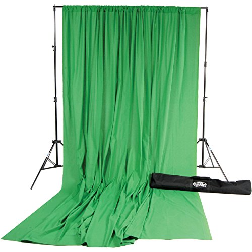 Savage 10x24' Accent Muslin Background Kit, Includes Port-A-Stand & Carrying Case, Chroma Green
