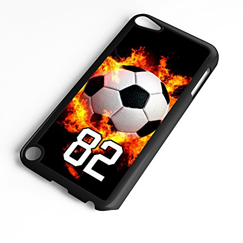 iPod Touch Case Fits 6th Generation or 5th Generation Soccer Ball #7400 Choose Any Player Jersey Number 45 in Black Plastic Customizable by TYD Designs