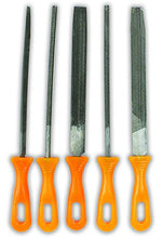 Load image into Gallery viewer, ToolUSA 9&quot; Long, 5 Piece File Set, With Plastic Easy Grip Handles: F-30600

