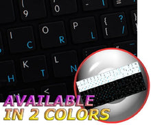Load image into Gallery viewer, APPLE NS DVORAK - ENGLISH NON-TRANSPARENT KEYBOARD LABELS BLACK BACKGROUND FOR DESKTOP, LAPTOP AND NOTEBOOK
