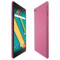 Skinomi Pink Carbon Fiber Full Body Skin Compatible with Lenovo Tab 7 (Full Coverage) TechSkin with Anti-Bubble Clear Film Screen Protector