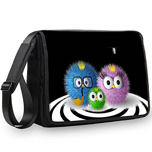 Luxburg Luxury Design 17-Inch Shoulder Strap Messenger Bag for Laptop/Notebook - Hedgehog Family