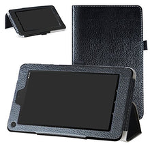 Load image into Gallery viewer, Ematic 7&quot; Case,Bige PU Leather Folio 2-Folding Stand Cover for 7&quot; Ematic EGQ373BL EGQ373BU EGQ373PR EGQ373TL Tablet,Black
