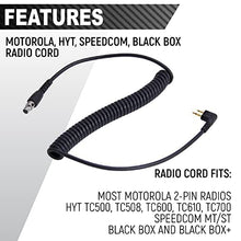 Load image into Gallery viewer, Rugged Carbon Fiber Behind The Head Headset and Adaptor Cable for Racing Radios Electronics Communications Motorola  Features 2-Pin to 5-Pin Coil Cord and Volume Control Knob 3.5mm Input Jack
