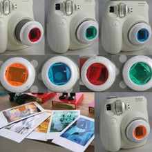 Load image into Gallery viewer, Colored Filter Close-Up Lens for Fujifilm Instax Mini 9 Instax Mini 7S, Instax Mini 8 Cameras, Poloroid PIC 300, Instax Hellokitty Camera (Red/Blue Circle/Yellow/Green/Pink Heart) - 6 Pack
