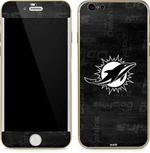 Load image into Gallery viewer, Skinit Decal Phone Skin Compatible with iPhone 6/6s - Officially Licensed NFL Miami Dolphins Black &amp; White Design
