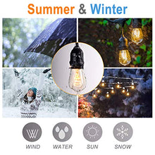Load image into Gallery viewer, EAGWELL 2 Pack 48FT Outdoor String Lights with 15 Edison Vintage Plastic Bulbs and Commercial Grade Weatherproof Strand - UL Listed Heavy-Duty Backyard Patio Party , Porch Market Light
