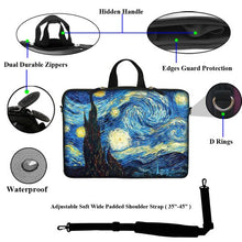 Load image into Gallery viewer, Meffort Inc 14 14.1 Inch Neoprene Laptop Sleeve Bag Carrying Case with Hidden Handle and Adjustable Shoulder Strap (The Starring Night)

