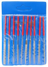Load image into Gallery viewer, HAWK 10 Piece Set Of Mini Diamond Files 100mm x 2mm With PVC Handles - FD240P
