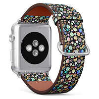 Compatible with Apple Watch Series 5, 4, 3, 2, 1 (Small Version 38/40 mm) Leather Wristband Bracelet Replacement Accessory Band + Adapters - Withbright Holographic Metal