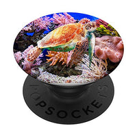Turtle coral reef Diver Pop Socket PopSockets PopGrip: Swappable Grip for Phones & Tablets