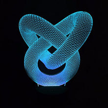 Load image into Gallery viewer, Love Knot Abstract Circle Spiral 3D Bulbing Night Light Magic Shape Illusions 7Colors Change Decor Lamp
