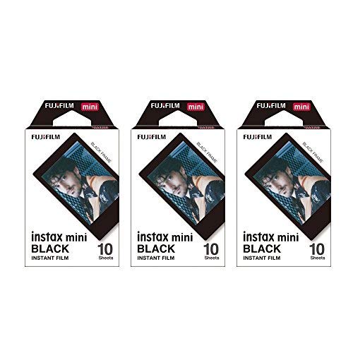 Fujifilm Instax Mini Instant Film BLACK FRAME 3-PACK BUNDLE SET , Film Black Frame ( 10 x 3 ) for Mini 90 8 70 7s 50s 25 300 Camera SP-1 Printer