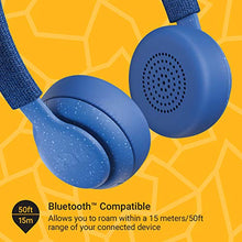 Load image into Gallery viewer, Been There, On-Ear Bluetooth Headphones 14 Hour Playtime, Hands-Free Calling, Sweat and Rain Resistant IPX4 Rated, 50 ft. Range JAM Audio Blue
