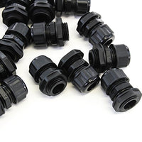50 Cable Glands Cord Grip Strain Relief and Firewall Fitting - 8.5mm-14mm PG16 Plastic Waterproof Adjustable Lock Nut Cable Connectors Joints with Gaskets