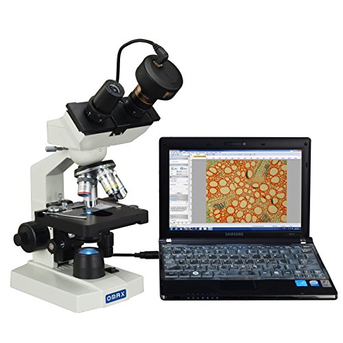 OMAX 40X-1000X Digital Lab LED Binocular Compound Microscope with Double Layer Mechanical Stage and 1.3MP USB Digital Camera