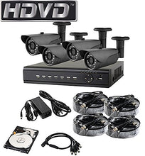 Load image into Gallery viewer, HDVD HVD-P-T47B 4 Channel HD-TVI CCTV DVR All in One Package Full HD 1080P HDMI Output Night Vision IR Indoor/Outdoor Bullet Pipe Camera 1TB HDD Installed
