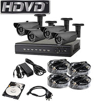 HDVD HVD-P-T47B 4 Channel HD-TVI CCTV DVR All in One Package Full HD 1080P HDMI Output Night Vision IR Indoor/Outdoor Bullet Pipe Camera 1TB HDD Installed