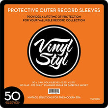 Load image into Gallery viewer, Vinyl Styl 72261 Protective Outer Record Sleeves - 50 Pack
