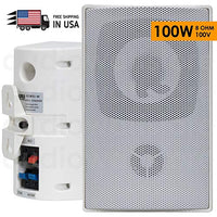 New EMB ECW10 100 Watts Full Range Outdoor Speaker/Environmental/Monitor (1 Speaker) White  Perfect for: Restaurant/Outdoor/Temple/Patio/Pool/Meeting Room/Church/Coffee Shop